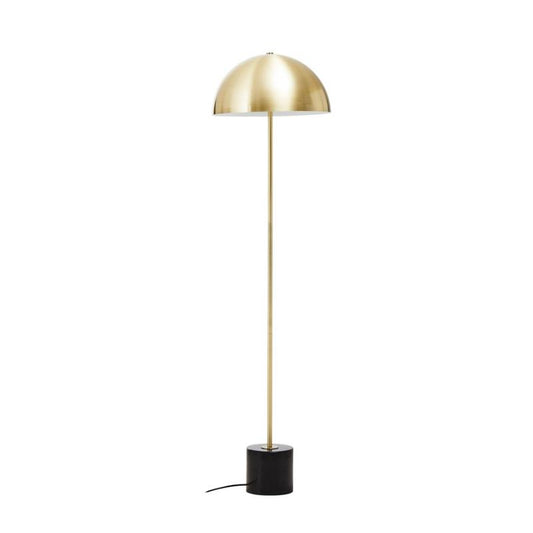 Ardela & Co Maddox Brushed Brass Floor Lamp with Black Marble Base