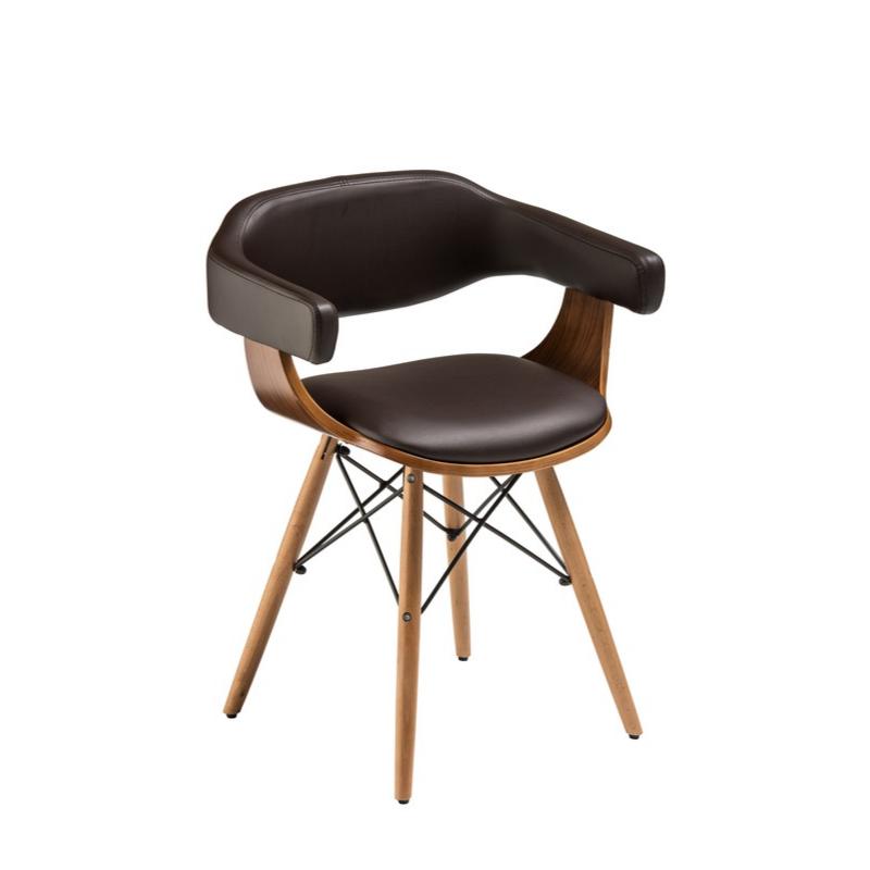 Ardela & Co Parlen Brown Leather Effect Beech Wood Legs Chair