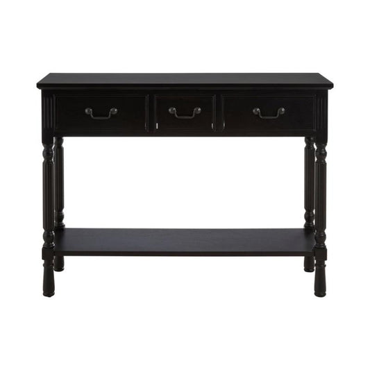 Ardela & Co Hearth Three Drawer Vintage Black Console Table