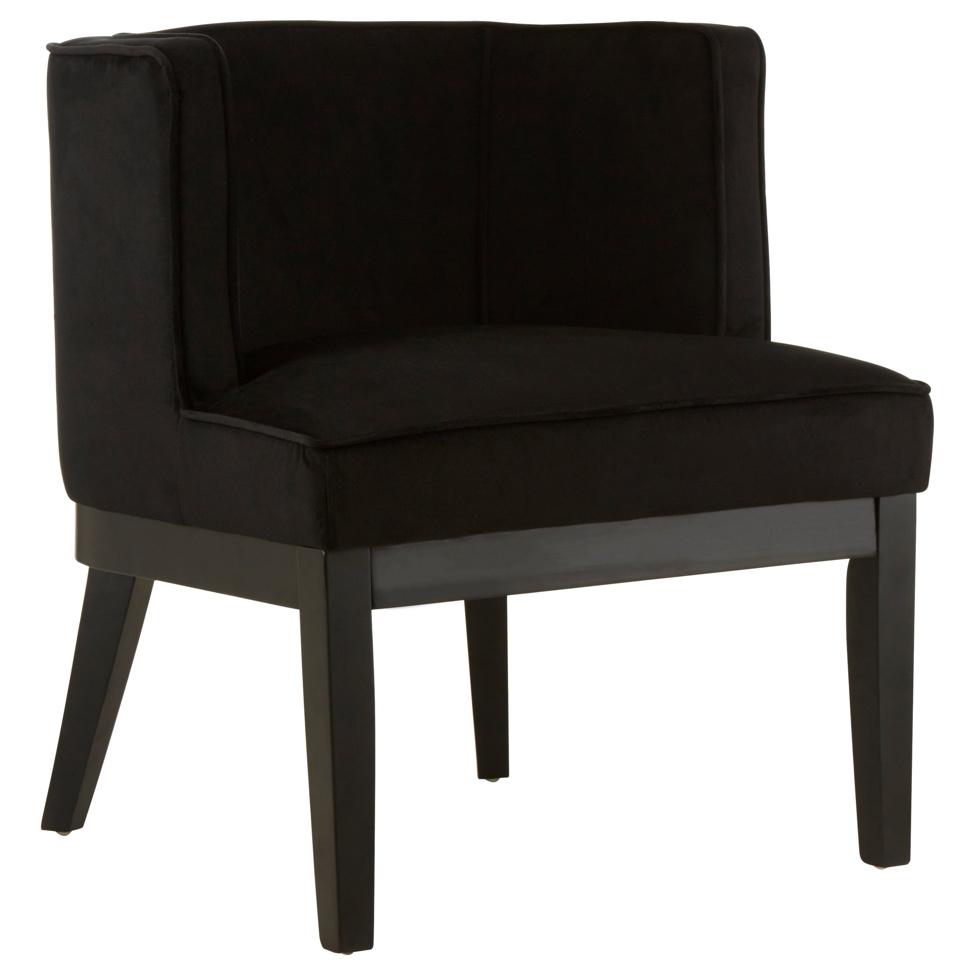 Ardela & Co Dalton Black Velvet Curved Back Chair