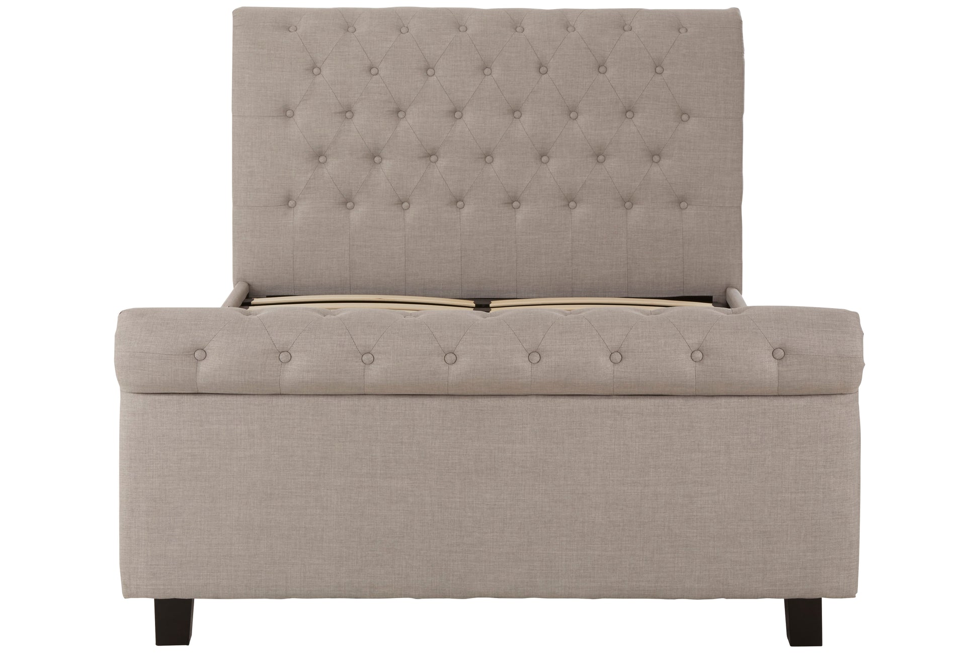 Ardela & Co Oriane Light Grey Ottoman Double Bed