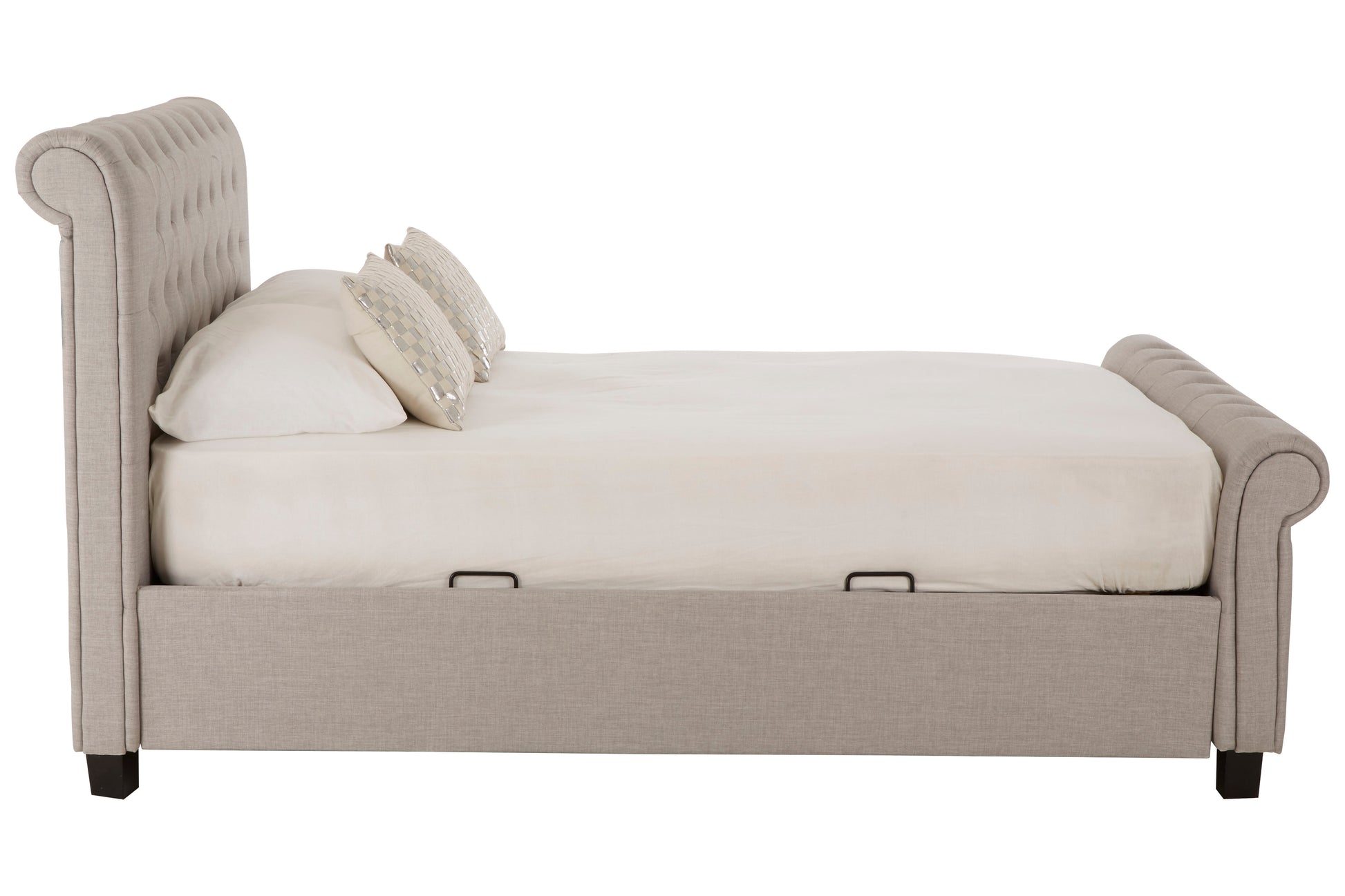 Ardela & Co Oriane Light Grey Ottoman Double Bed