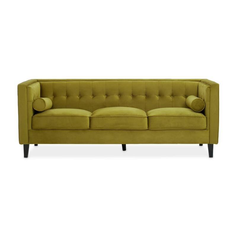 Ardela & Co Hestia Three Seat Olive Velvet Sofa