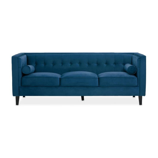 Ardela & Co Hestia Three Seat Blue Velvet Sofa