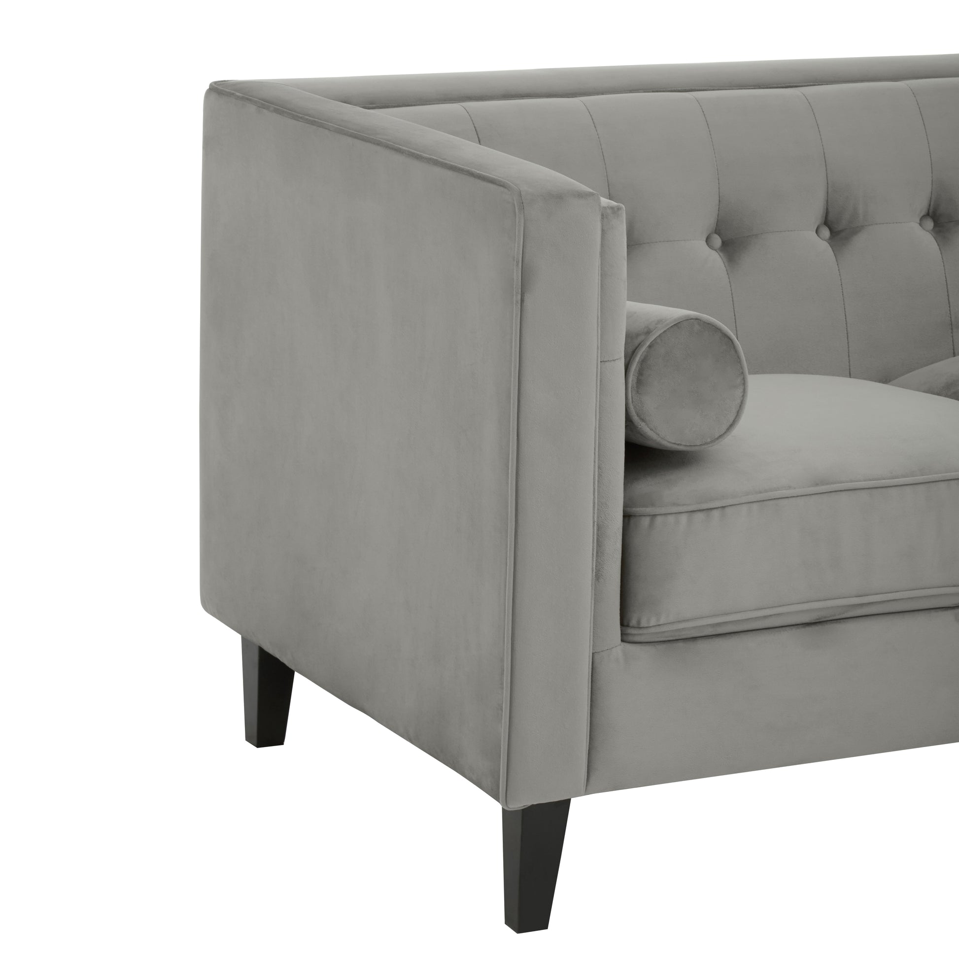 Ardela & Co Hestia Three Seat Grey Velvet Sofa