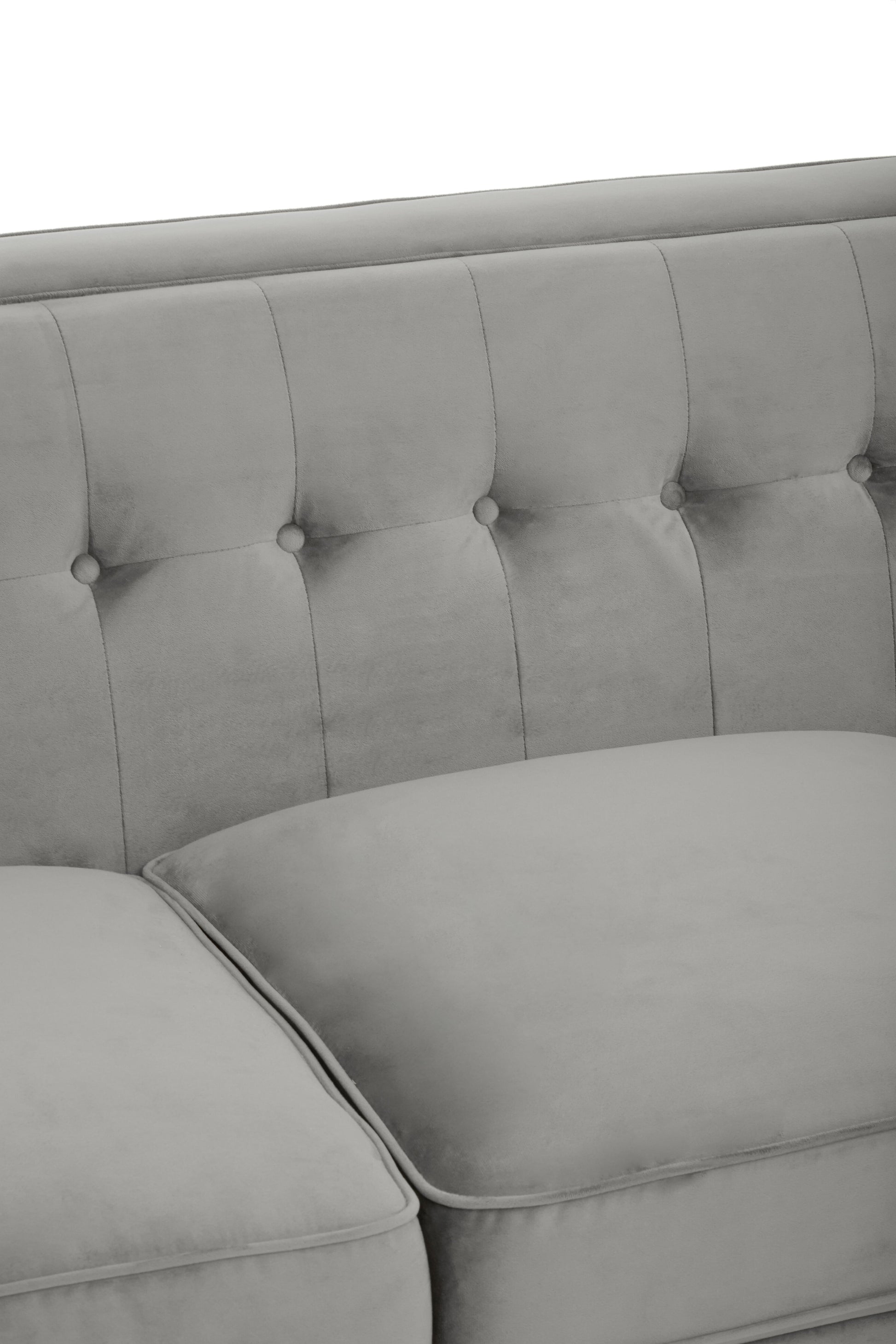 Ardela & Co Hestia Three Seat Grey Velvet Sofa