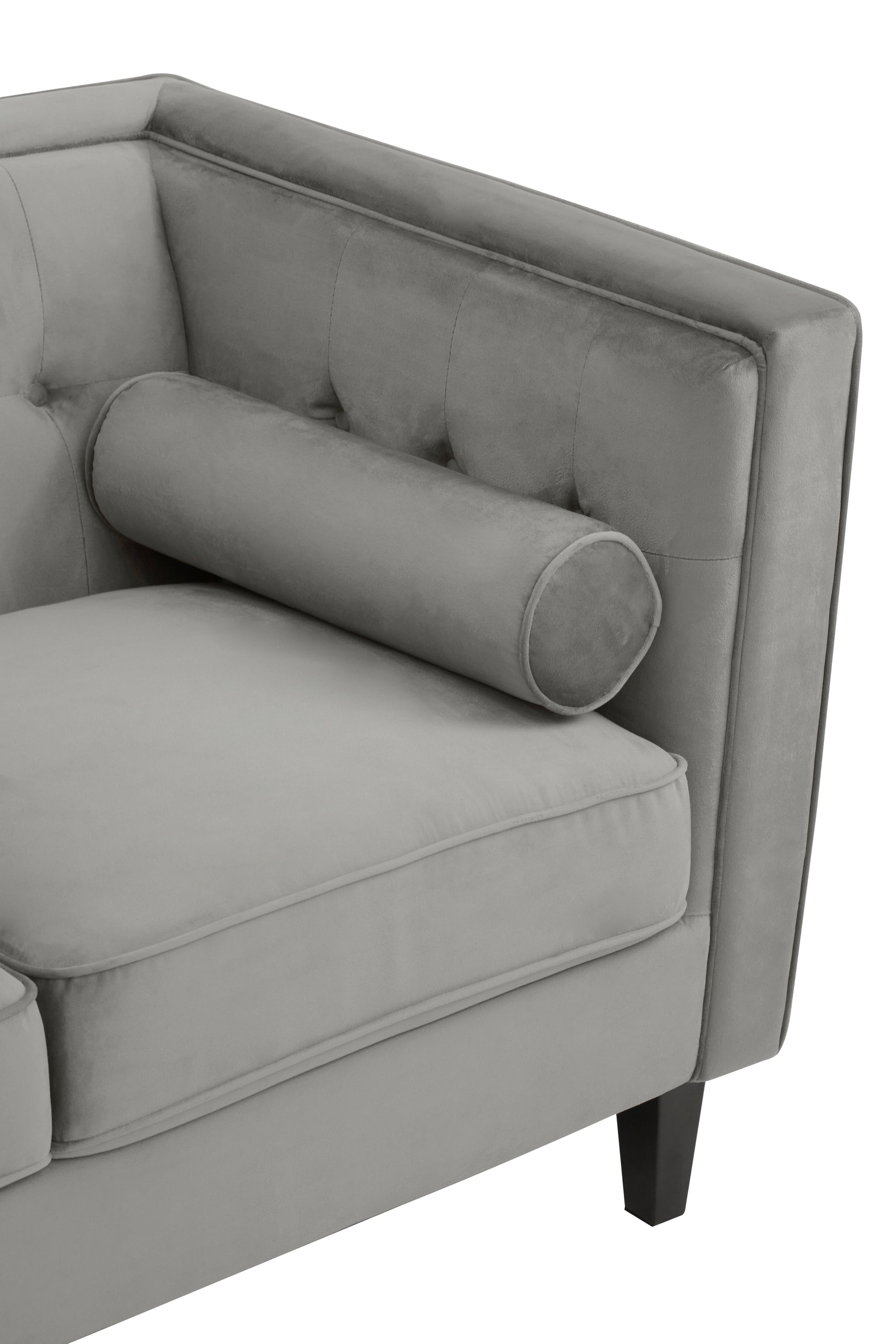 Ardela & Co Hestia Three Seat Grey Velvet Sofa