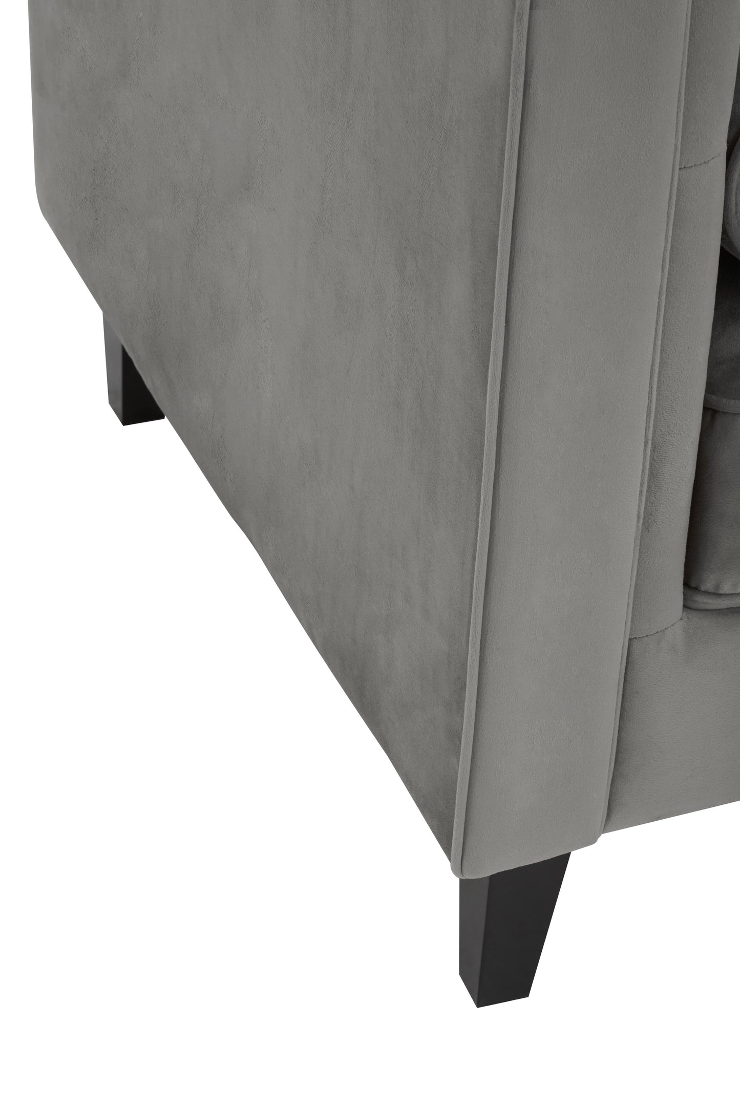 Ardela & Co Hestia Three Seat Grey Velvet Sofa