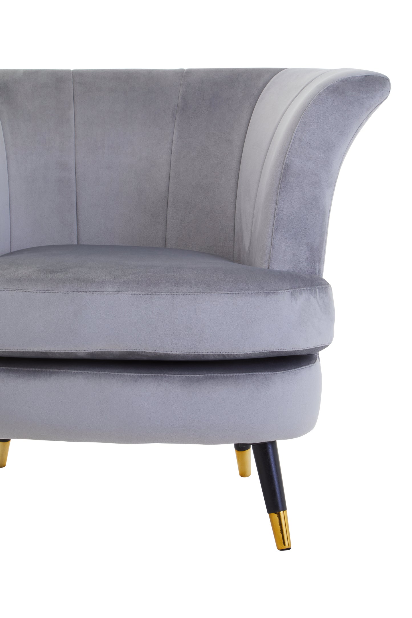 Ardela & Co Lissette Grey Velvet Curved Chair
