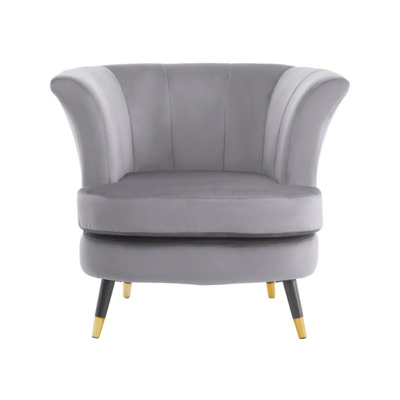 Ardela & Co Lissette Grey Velvet Curved Chair