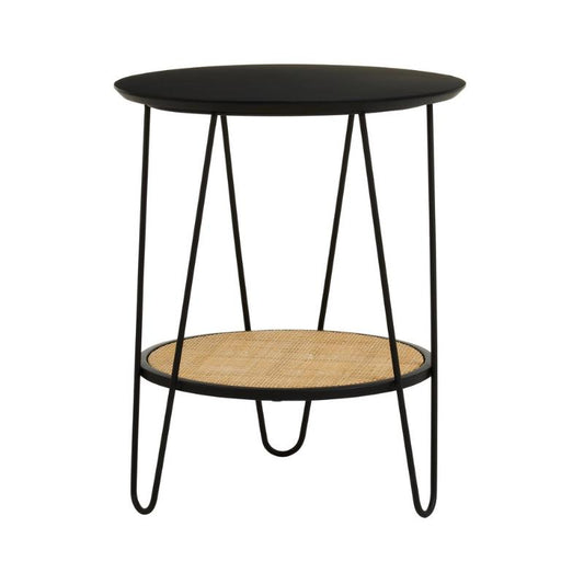 Ardela & Co Dreston Rattan And Metal Side Table