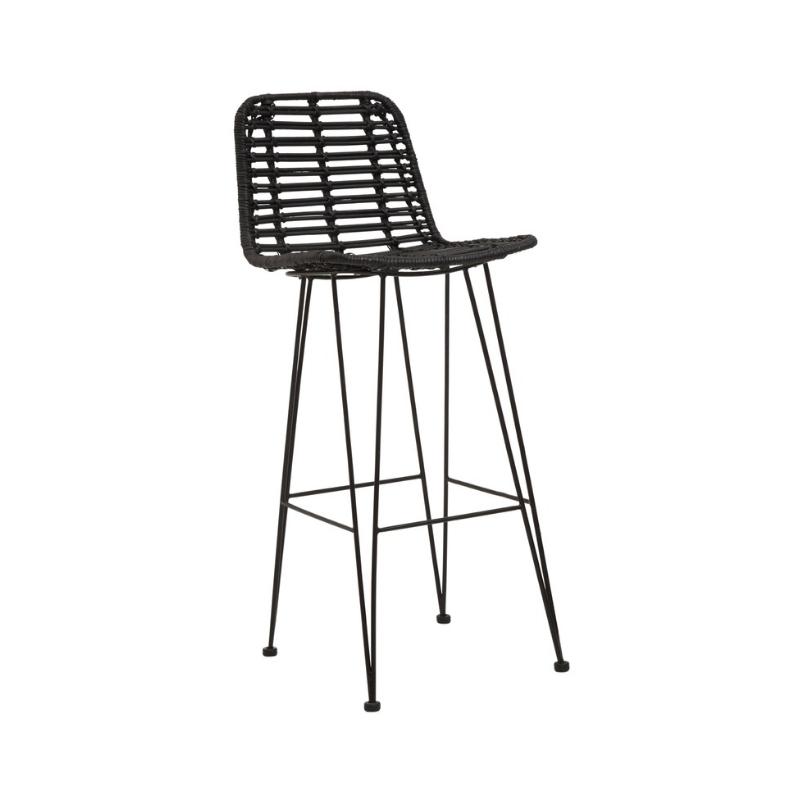 Ardela & Co Laguna Black Natural Rattan Bar Chair