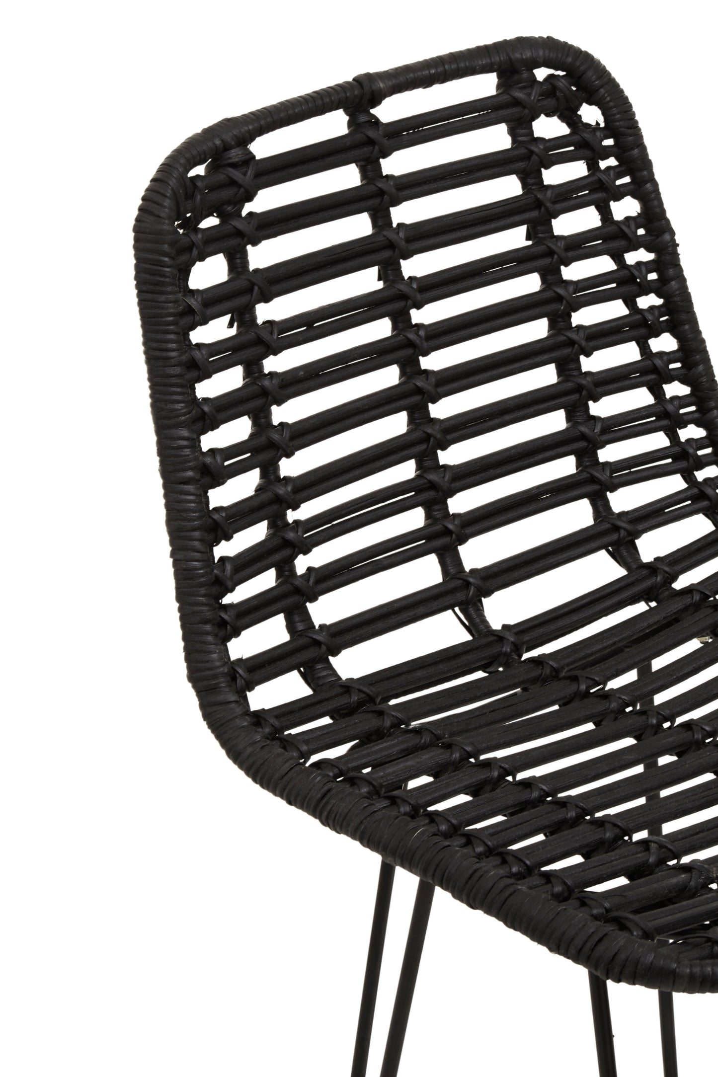 Ardela & Co Laguna Black Natural Rattan Bar Chair