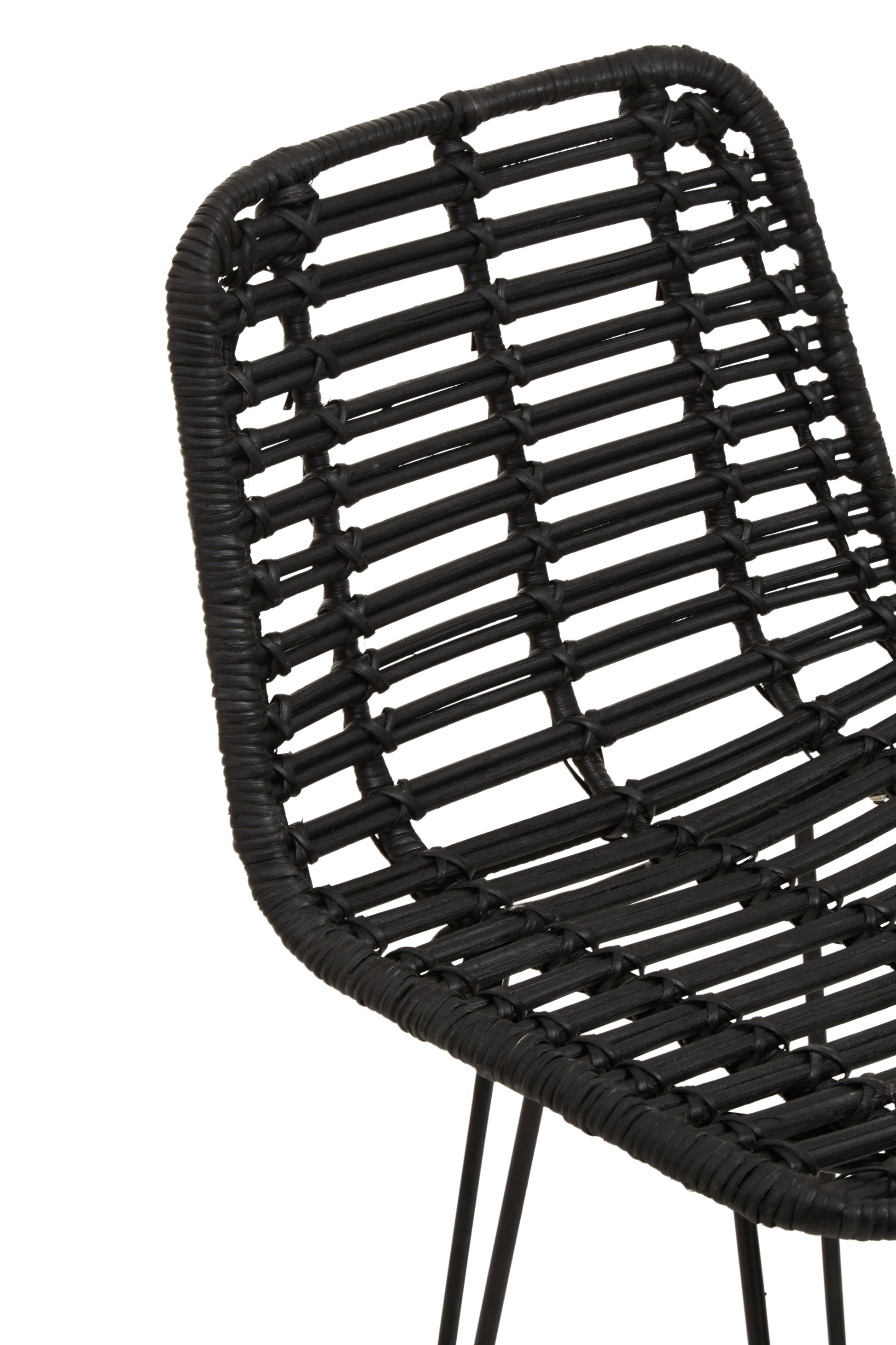 Ardela & Co Laguna Black Natural Rattan Bar Chair