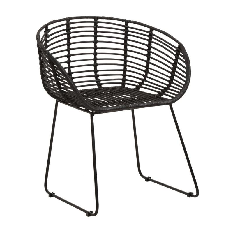 Ardela & Co Laguna Black Natural Rattan Chair