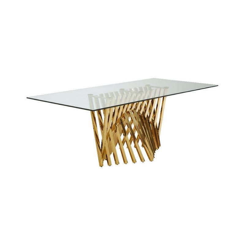 Ardela & Co Amesso Tempered Glass Top Dining Table