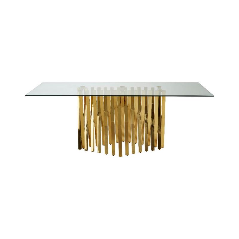 Ardela & Co Amesso Tempered Glass Top Dining Table