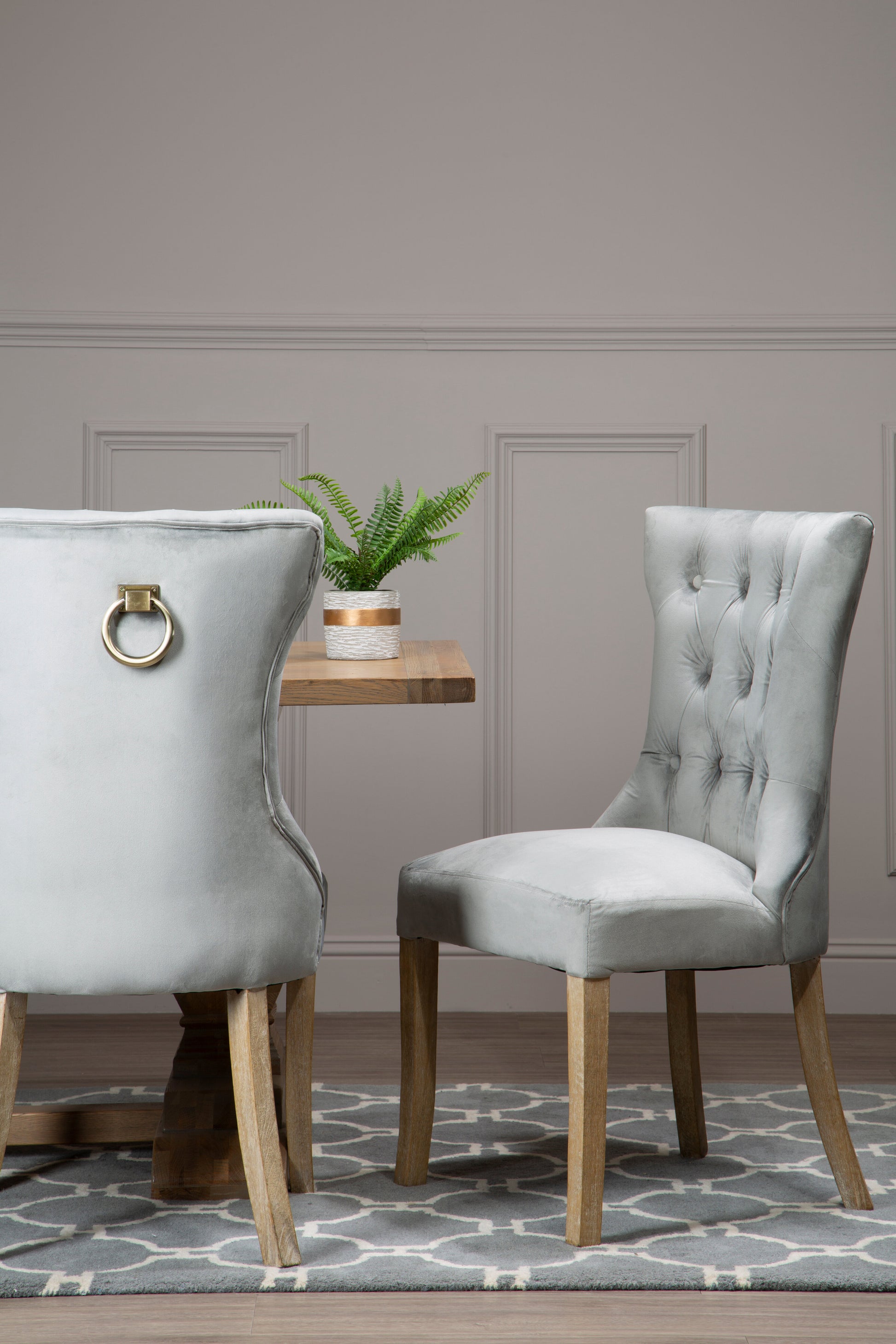 Ardela & Co Mayfair Grey Button Dining Chair