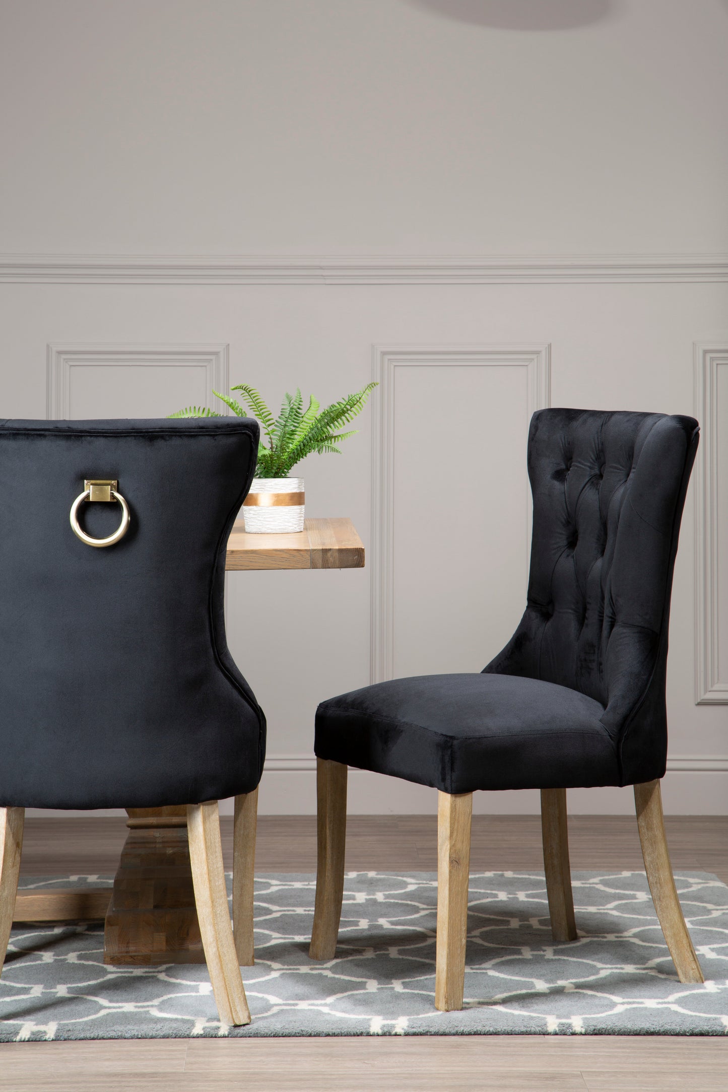 Ardela & Co Mayfair Black Button Dining Chair