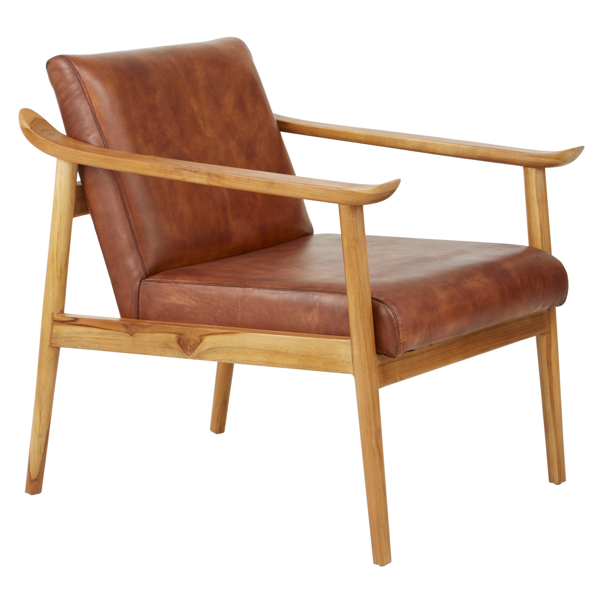Ardela & Co Kendal Chair With Brown Plain Leather