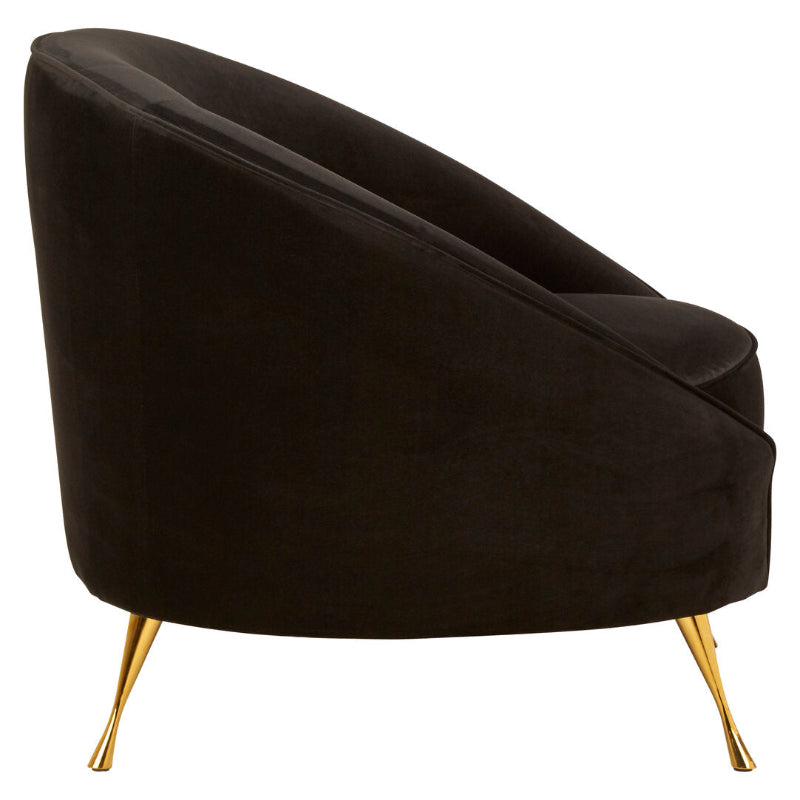 Ardela & Co Milan Black Velvet Armchair