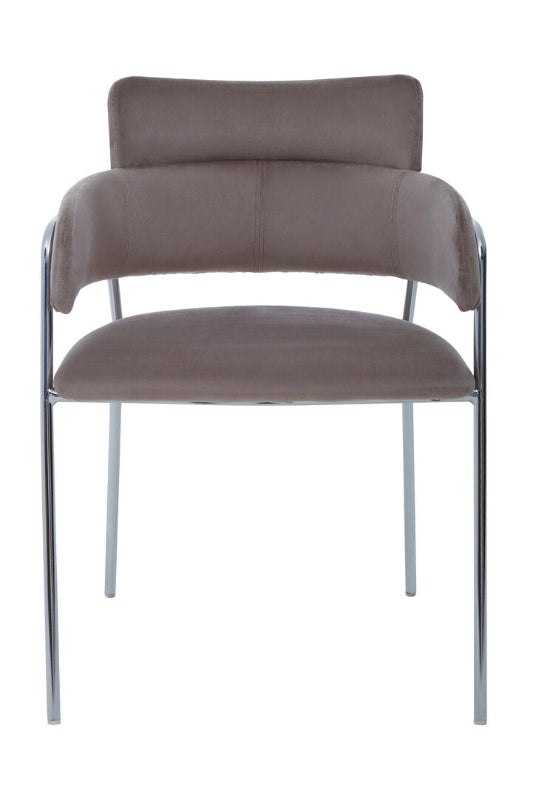 Brown chair with metal frame on a white background