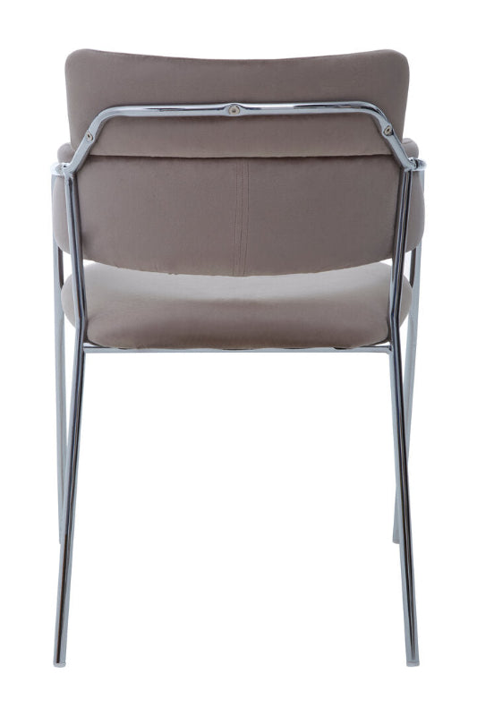 Chair with brown cushioned seat and backrest on a white background