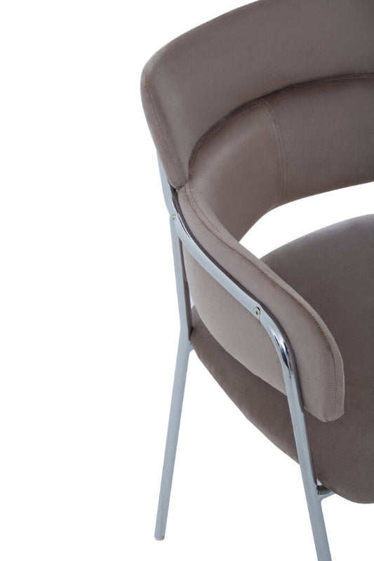 Brown chair with metal frame on a white background