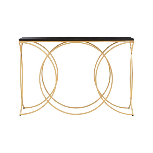 Ardela & Co Kinsley Black Marble and Gold Console Table