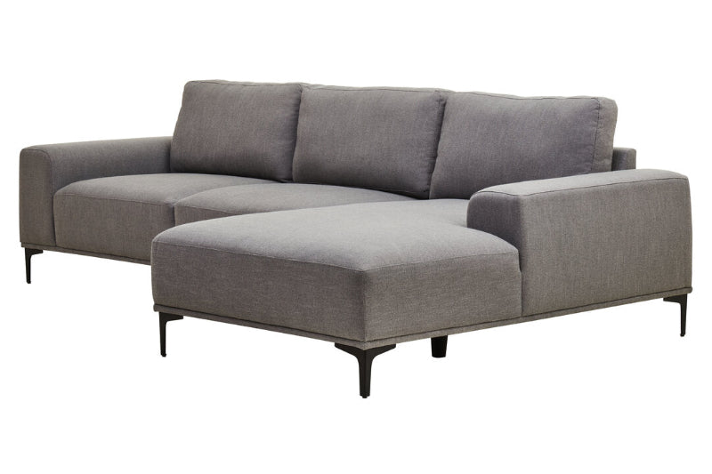 Ardela & Co Talore Three Seat Grey Fabric Right Chaise Sofa