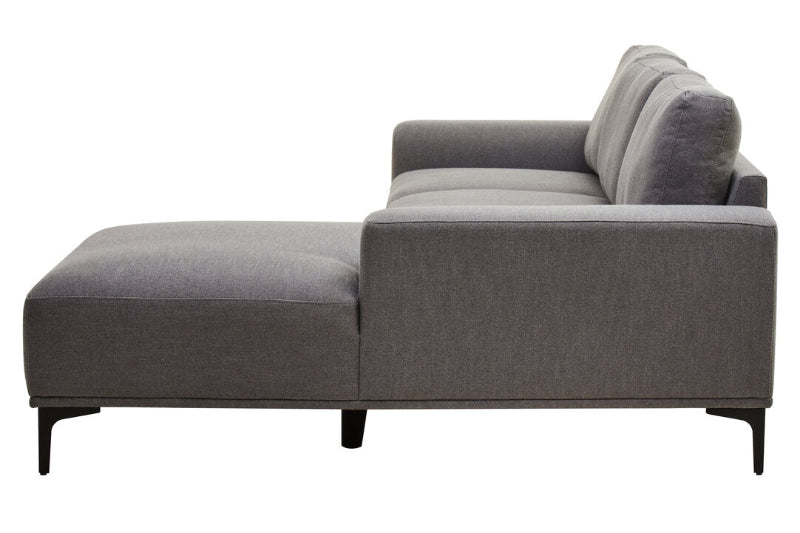 Ardela & Co Talore Three Seat Grey Fabric Right Chaise Sofa