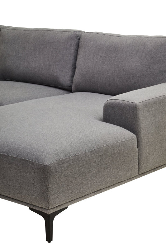 Ardela & Co Talore Three Seat Grey Fabric Right Chaise Sofa