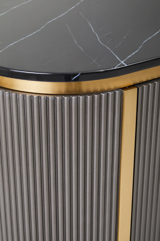 Ardela & Co Dorchester Grey Two Door Sideboard with Black Marble Top