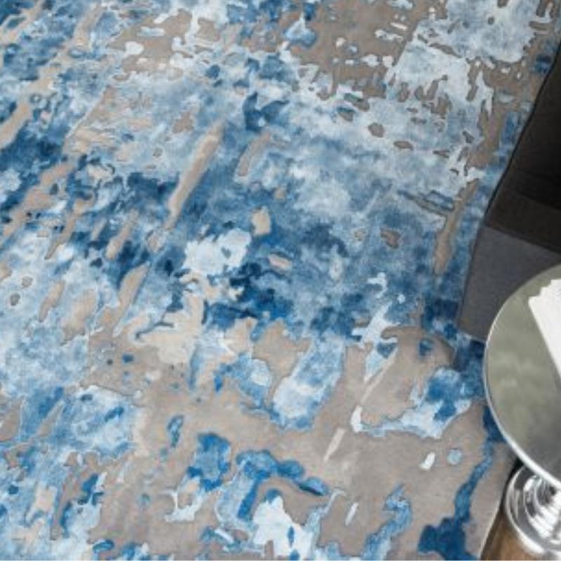 Nourison Prismatic Contemporary 3D Rug - Blue & Grey