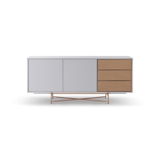 Gillmore British Design Adriana White & Rattan Sideboard
