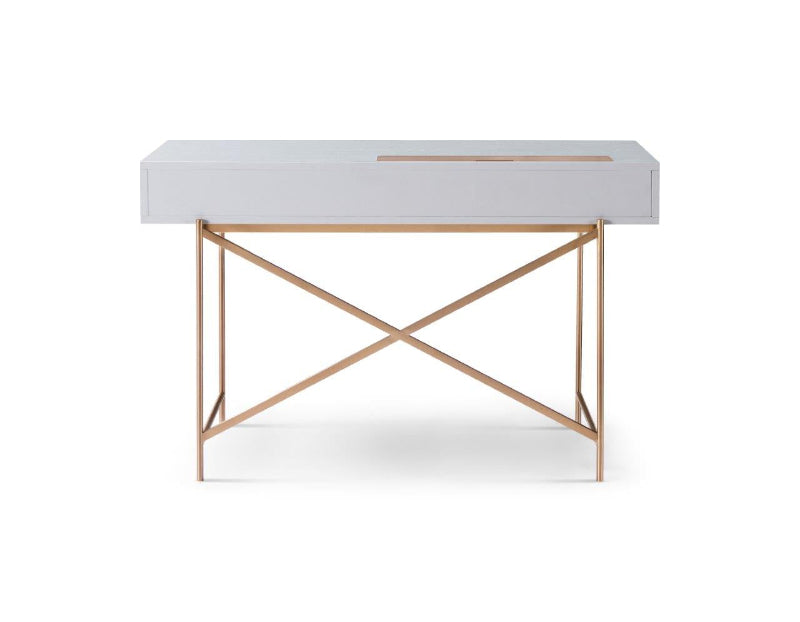 Gillmore Adriana White With Bronze Desk Dressing Table