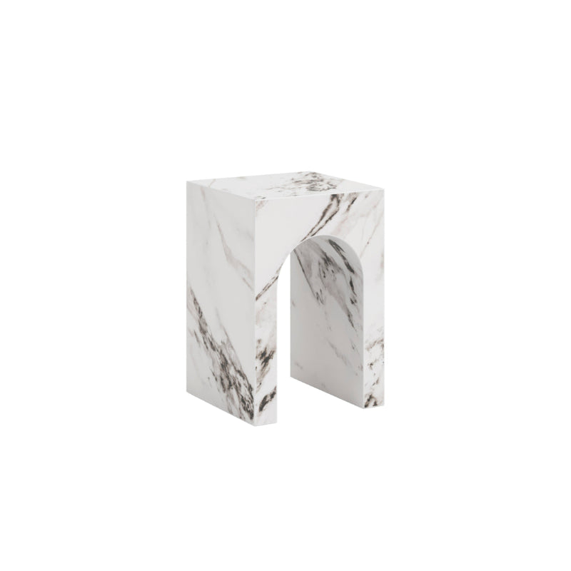 Marble effect side table