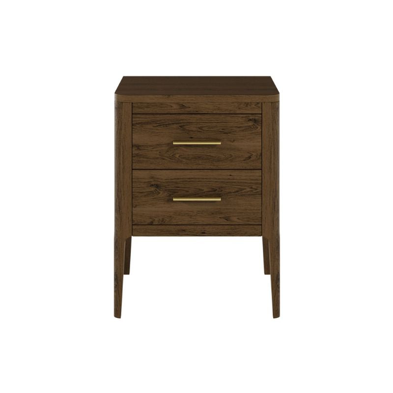 DI Designs Abberley Bedside - Brown - 2 Drawers - Front