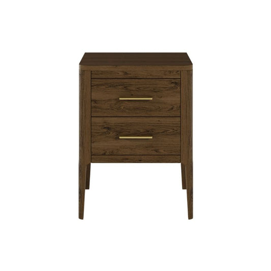 DI Designs Abberley Bedside - Brown - 2 Drawers - Front