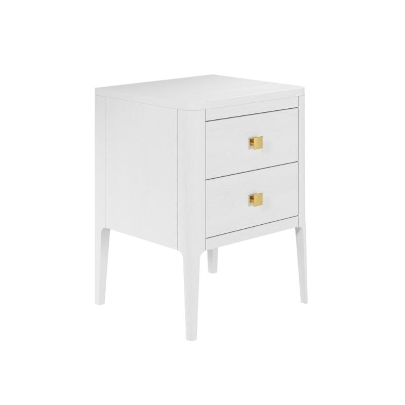 DI Designs Abberley Bedside - White - 2 Drawers - Side