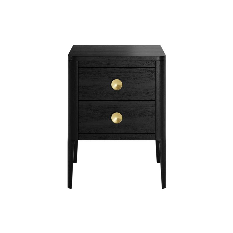 DI Designs Abberley Bedside - Black - 2 Drawers - Front