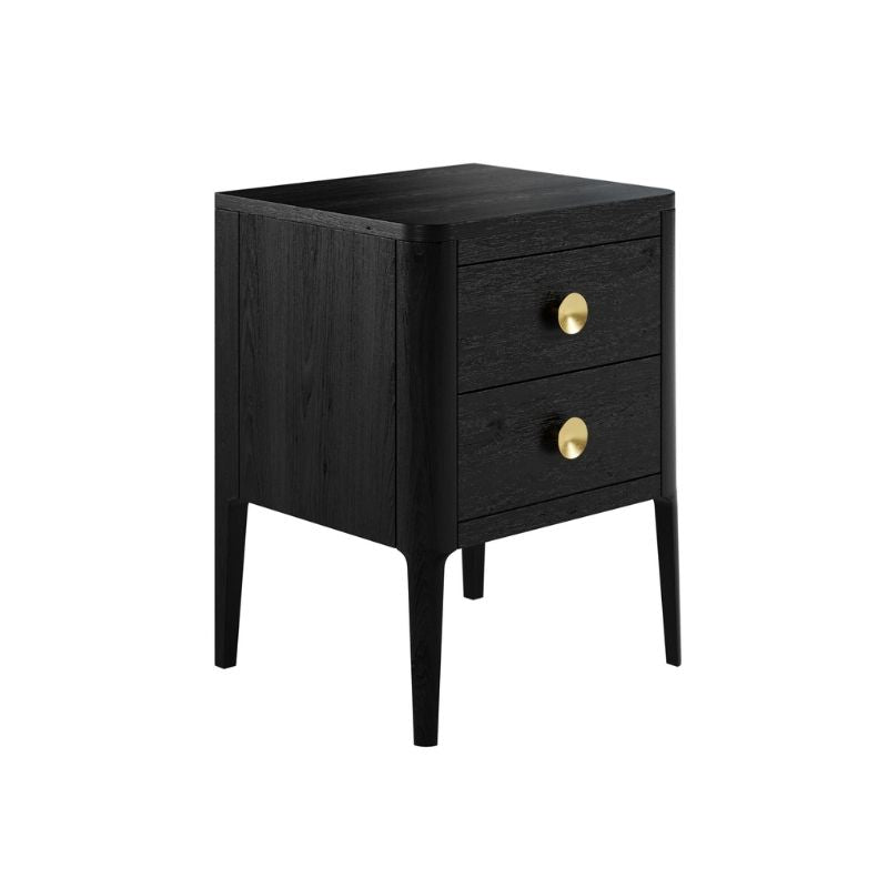 DI Designs Abberley Bedside - Black - 2 Drawers - Side