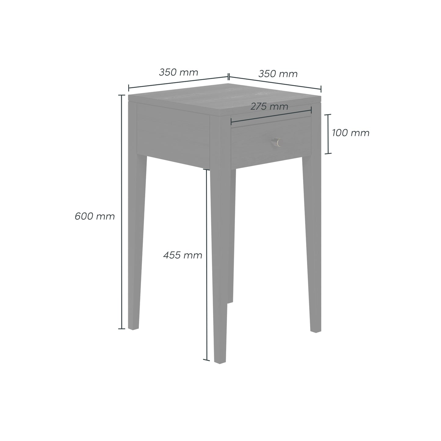 DI Designs Radford Bedside 1 Drawer in Black