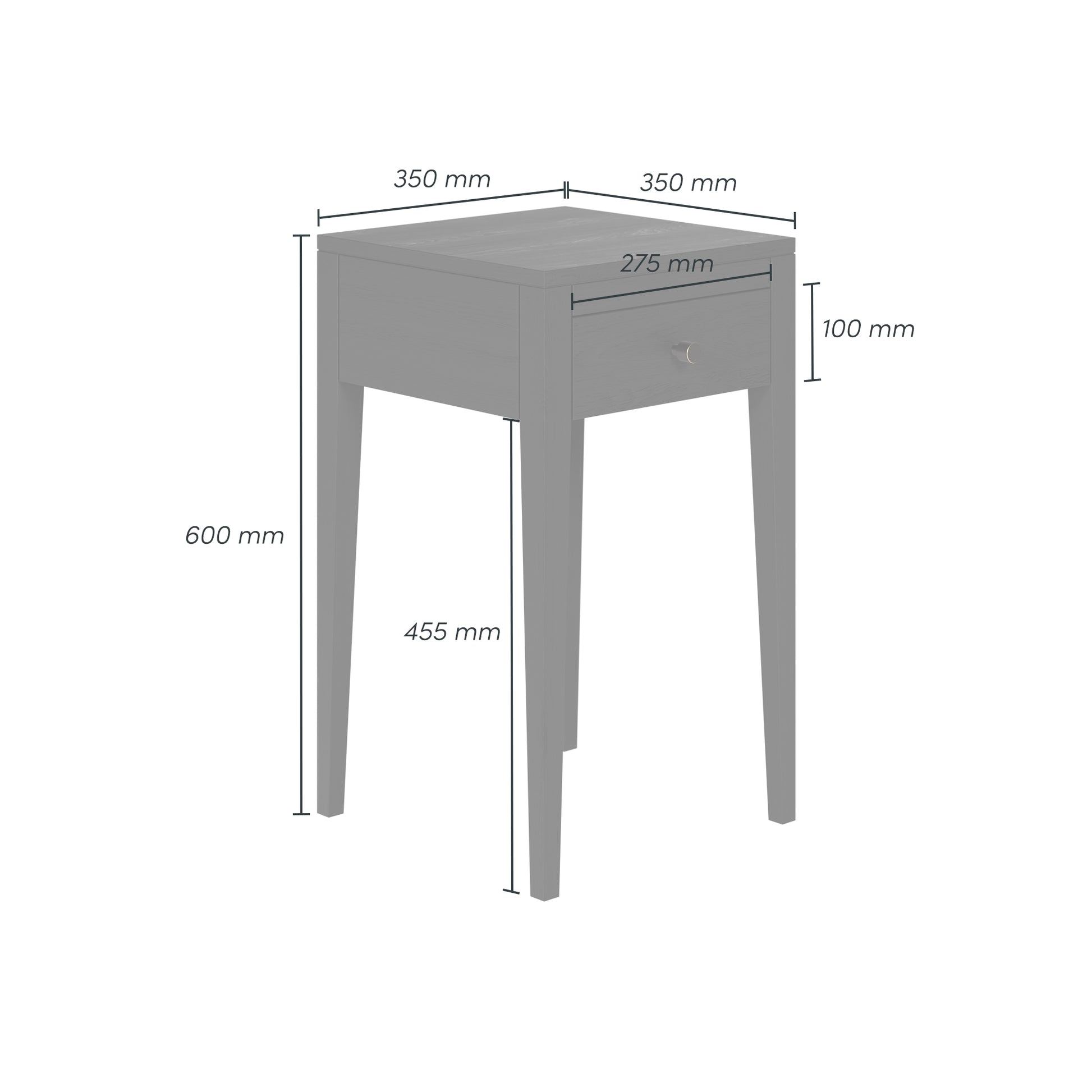 DI Designs Radford Bedside 1 Drawer in Black