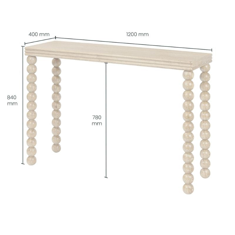 DI Designs Bedwyn Console Table - Dimensions