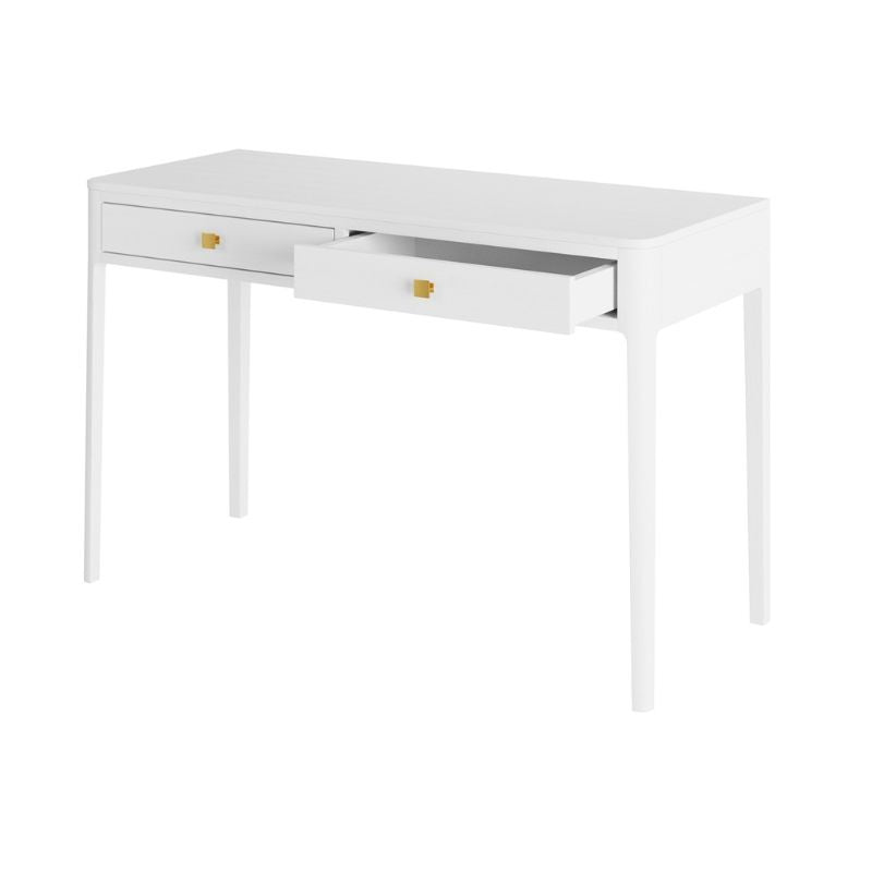 DI Designs Abberley Desk - White - Side - Open Drawer