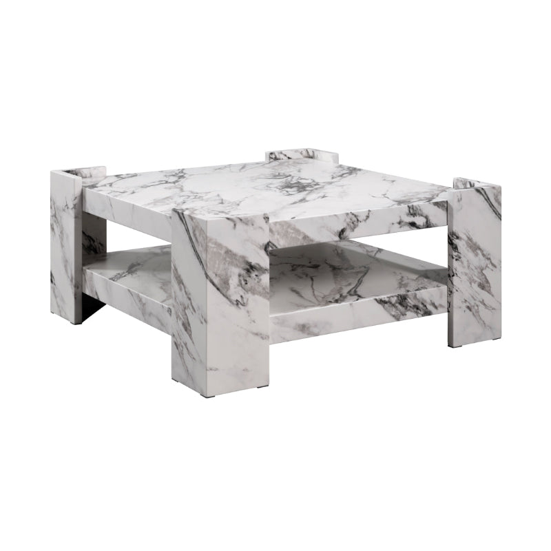 Oti Bellagio Calacatta Marble Effect Two-Tier Coffee Table