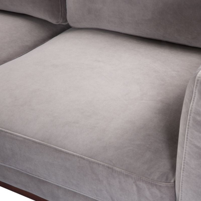 Twenty 10 Designs Mikey 3 Seater Sofa - Stone Grey Velvet