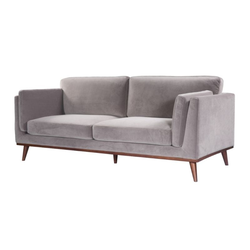 Twenty 10 Designs Mikey 3 Seater Sofa - Stone Grey Velvet
