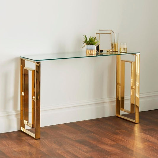 Native Home Milano Gold Plated Console Table